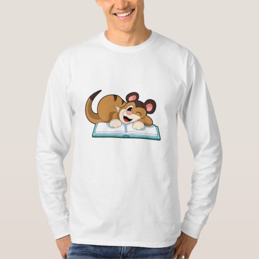Meerkat met boek t-shirt (Voorkant)