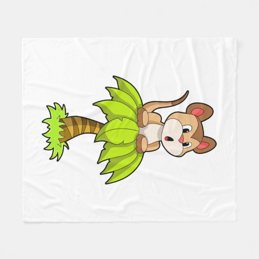Meerkat met boom fleece deken (Voorkant (Horizontaal))
