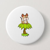 Meerkat met boom ronde button 7,6 cm (Voorkant)