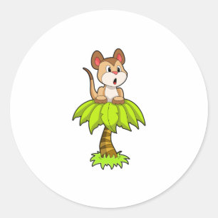 Meerkat met boom ronde sticker