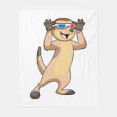 Meerkat met bril fleece deken (Voorkant)