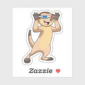 Meerkat met bril sticker (Vel)