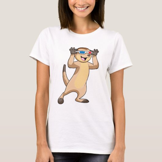 Meerkat met bril t-shirt (Voorkant)