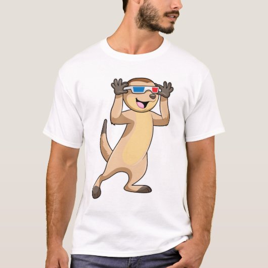 Meerkat met bril t-shirt (Voorkant)