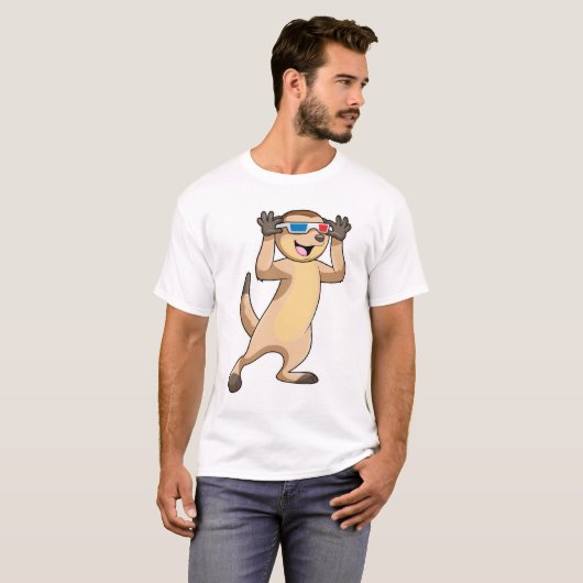 Meerkat met bril t-shirt (Voorkant volledig)