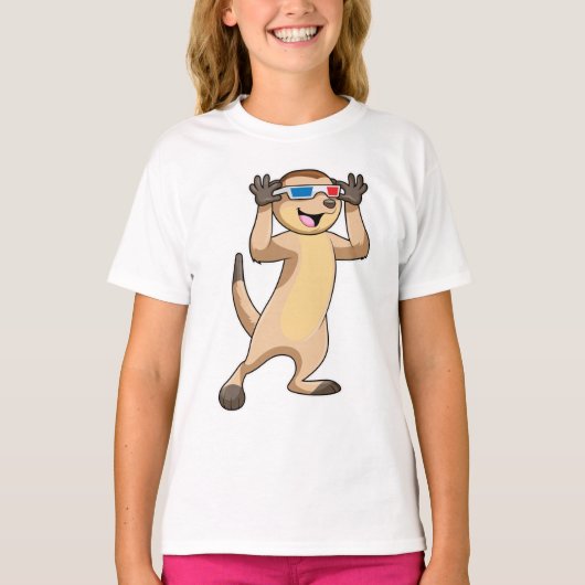 Meerkat met bril t-shirt (Voorkant)