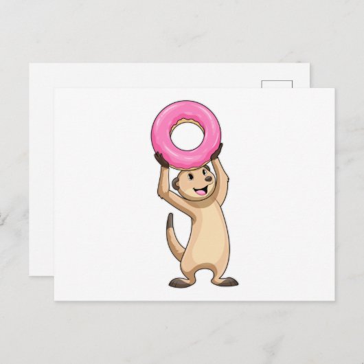 Meerkat met Donut Briefkaart (Voorkant / Achterkant)