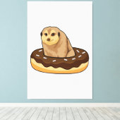 Meerkat met Donut Canvas Afdruk (Insitu (Houten vloer))