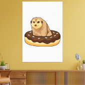 Meerkat met Donut Canvas Afdruk (Insitu (Woonkamer))