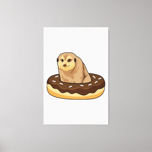 Meerkat met Donut Canvas Afdruk (Voorkant)