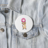 Meerkat met Donut Ronde Button 7,6 Cm (In situ)