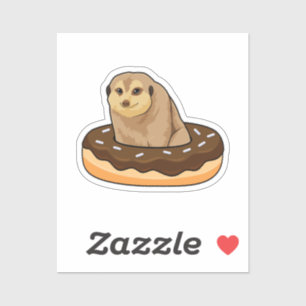 Meerkat met Donut Sticker