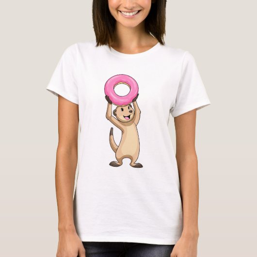 Meerkat met Donut T-shirt (Voorkant)