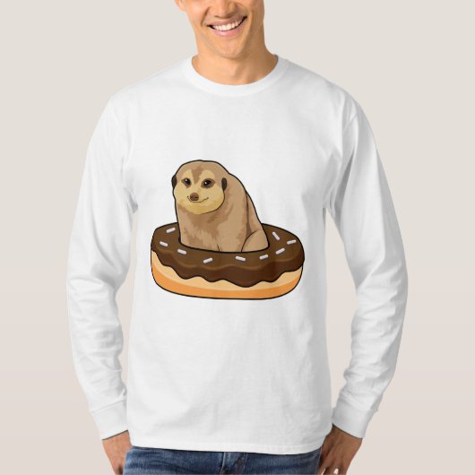 Meerkat met Donut T-shirt (Voorkant)