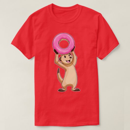 Meerkat met Donut T-shirt (Design voorkant)