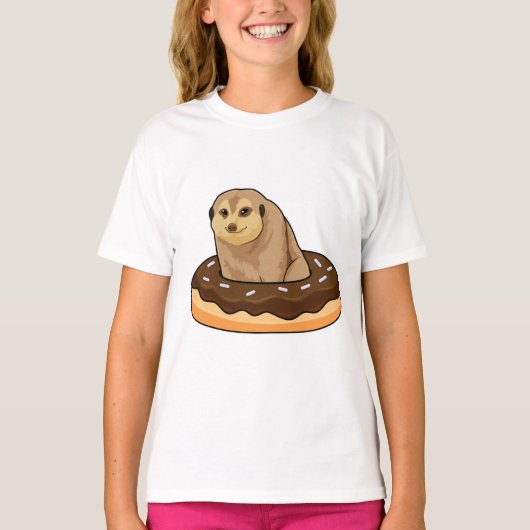 Meerkat met Donut T-shirt (Voorkant)