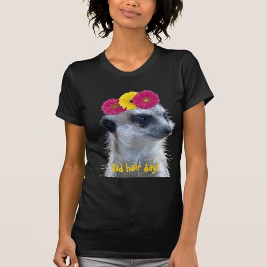 Meerkat met drie heldere daisies t-shirt (Voorkant)