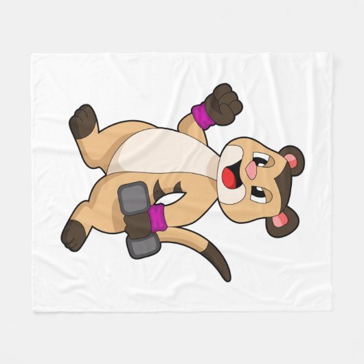 Meerkat met Dumbbell Fleece Deken (Voorkant (Horizontaal))