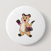 Meerkat met Dumbbell Ronde Button 7,6 Cm (Voorkant)