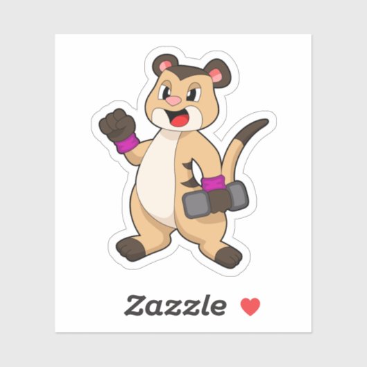 Meerkat met Dumbbell Sticker (Vel)