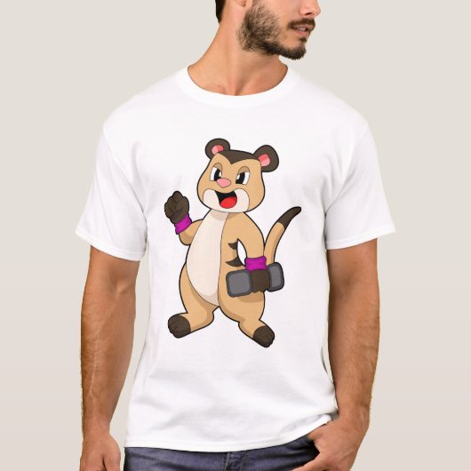 Meerkat met Dumbbell T-shirt (Voorkant)