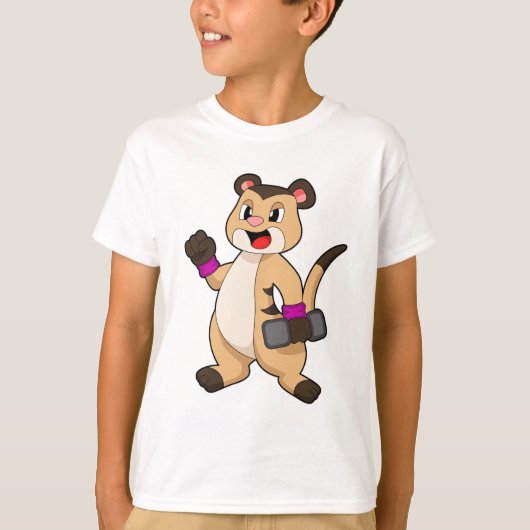 Meerkat met Dumbbell T-shirt (Voorkant)