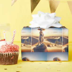 Meerkat met een Mexicaanse sombrero Cadeaupapier