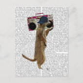 Meerkat met getto Blaster 2 van de Boom Box Briefkaart (Voorkant)