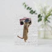 Meerkat met getto Blaster 2 van de Boom Box Briefkaart (Staand voorkant)