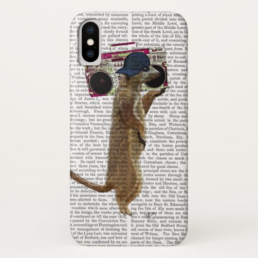 Meerkat met getto Blaster 2 van de Boom Box Case-Mate iPhone Case (Achterkant)