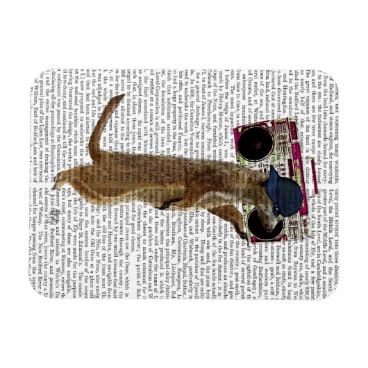 Meerkat met getto Blaster 2 van de Boom Box Magneet (Horizontaal)