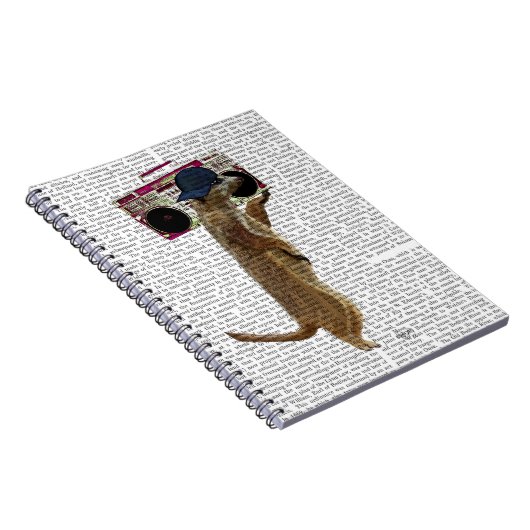 Meerkat met getto Blaster 2 van de Boom Box Notitieboek (Rechterzijde)