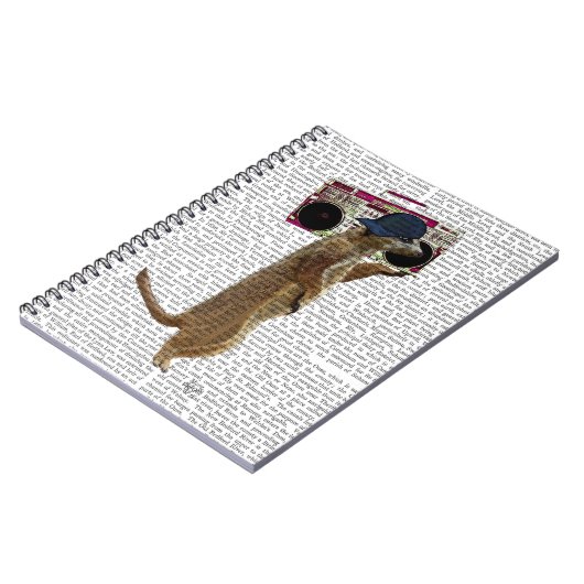 Meerkat met getto Blaster 2 van de Boom Box Notitieboek (Linkerzijde)