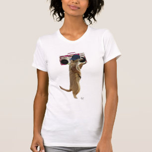 Meerkat met getto Blaster 2 van de Boom Box T-shirt