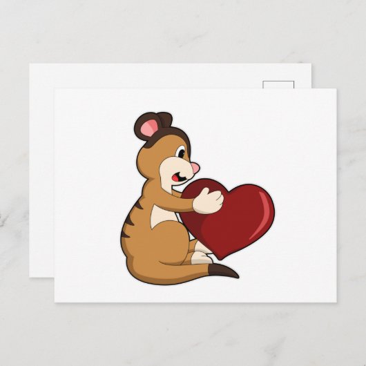Meerkat met hart briefkaart (Voorkant / Achterkant)