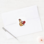 Meerkat met hart ronde sticker (Envelop)