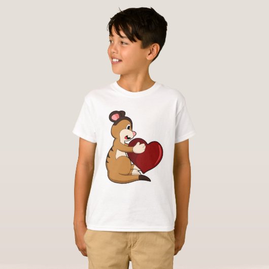 Meerkat met hart t-shirt (Voorkant volledig)