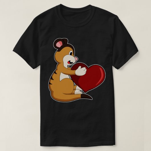 Meerkat met hart t-shirt (Design voorkant)