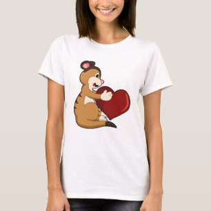 Meerkat met hart t-shirt