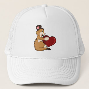 Meerkat met hart trucker pet