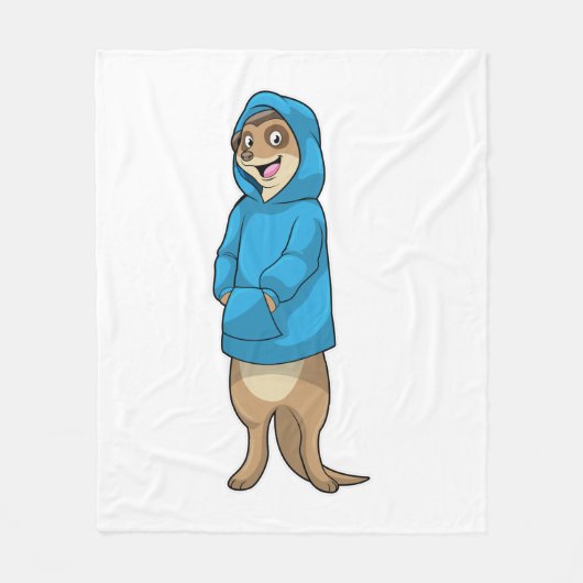 Meerkat met Hoodie Fleece Deken (Voorkant)