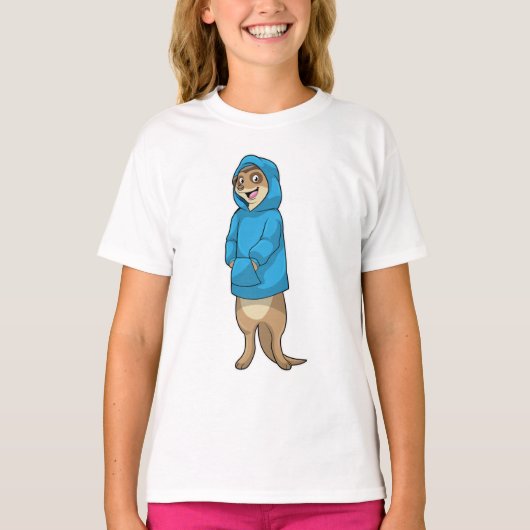 Meerkat met Hoodie T-shirt (Voorkant)