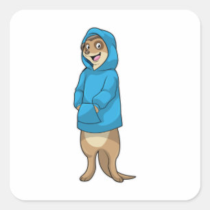 Meerkat met Hoodie Vierkante Sticker