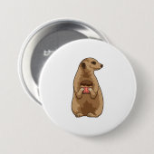 Meerkat met Muffin Ronde Button 7,6 Cm (Voorkant /achterkant)