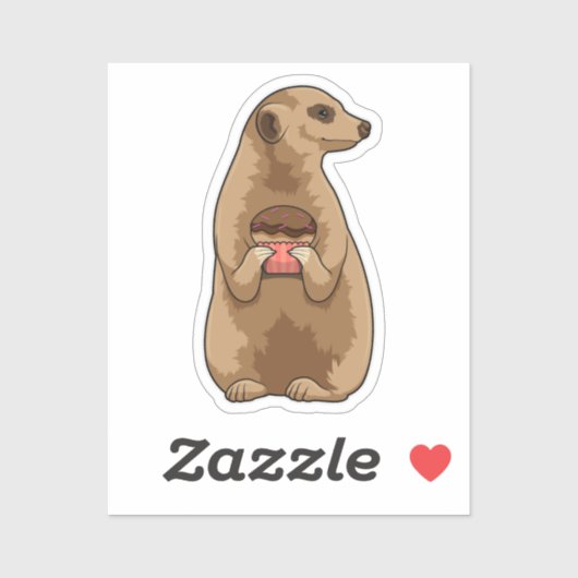 Meerkat met Muffin Sticker (Vel)