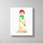Meerkat met Pet en Scarf Canvas Afdruk (Voorkant)
