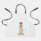 Meerkat met Pet en Scarf Schort (Voorkant)