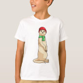 Meerkat met Pet en Scarf T-shirt (Voorkant)