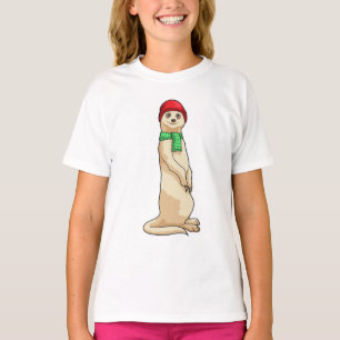 Meerkat met Pet en Scarf T-shirt
