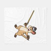 Meerkat met Pet en wandelstok Fleece Deken (Voorkant (Horizontaal))